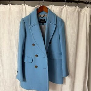 J. Crew Women's Light Blue Double-Breasted coat